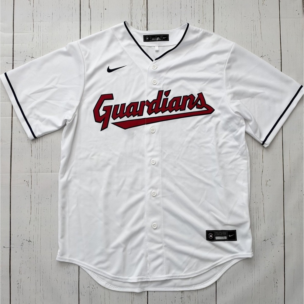Brand New Nike Cleveland Guardians Baseball Home Jersey White Men's Size L Large